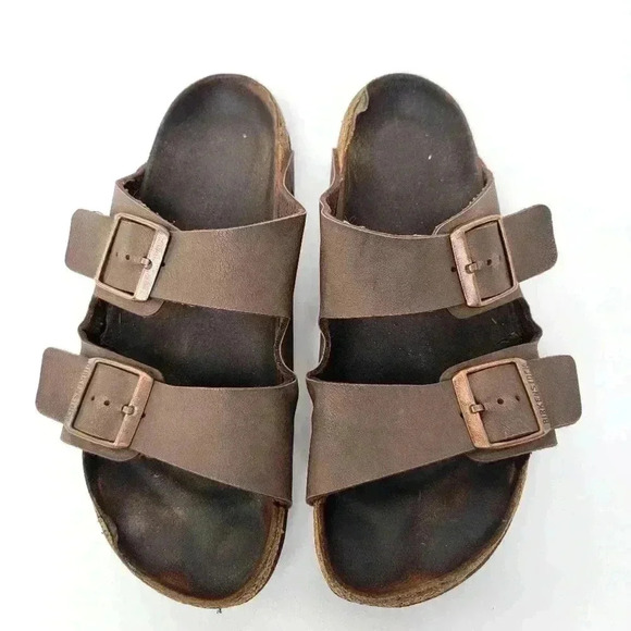 Birkenstock Mayari Birko-Flor Tobacco Brown Cognac Sandals - Picture 1 of 11